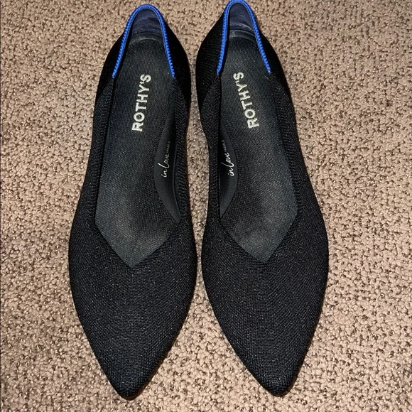 Rothy’s black The point ballet flat shoes 9.5 - Picture 2 of 7
